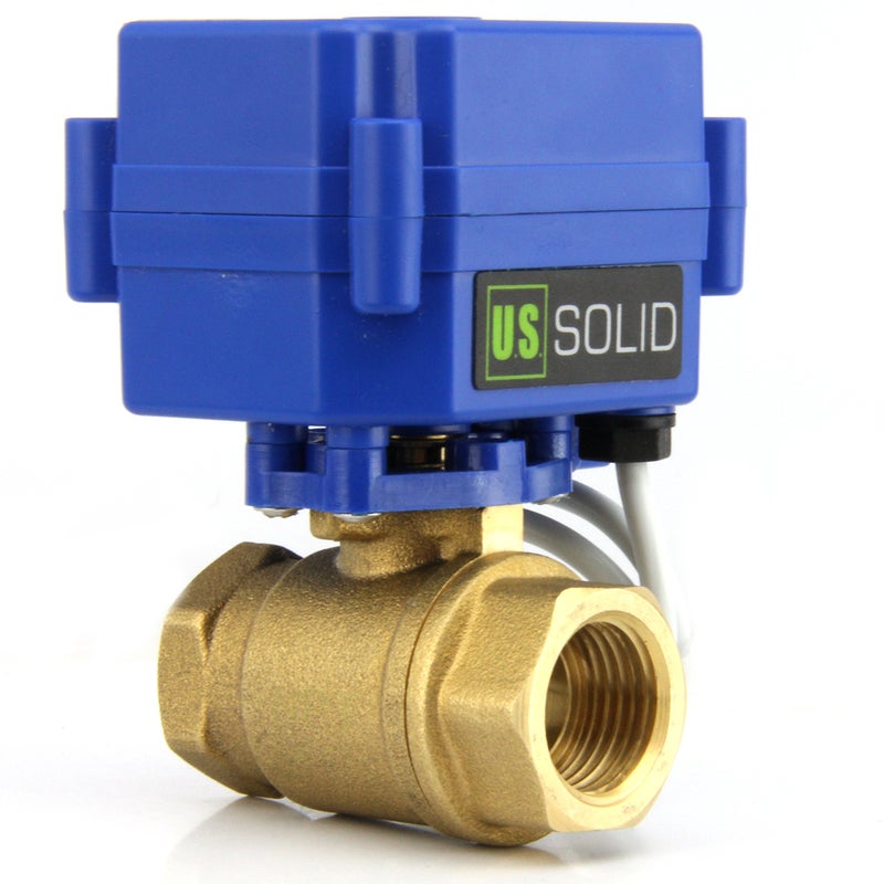 U.S. Solid Motorized Ball Valve- 3/4" Brass Ball Valve with Standard Port, 9-24V DC and 2 Wire Reverse Polarity - Image 2
